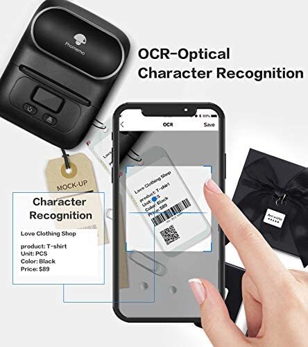 phomemo M110 Label Maker Machine Portable Bluetooth Thermal Printer with 1 Label