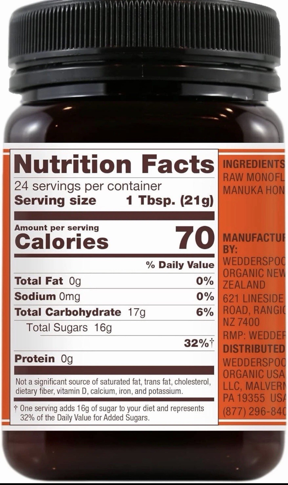 Wedderspoon, Raw Monofloral Manuka Honey, KFactor 16, 8.8 oz (250g) BB MAR 2028+