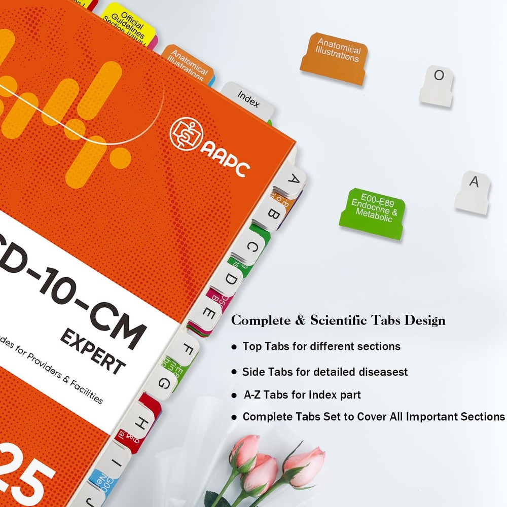 Index Tabs for ICD-10-CM 2025 AAPC Version, Complete Book Set with...