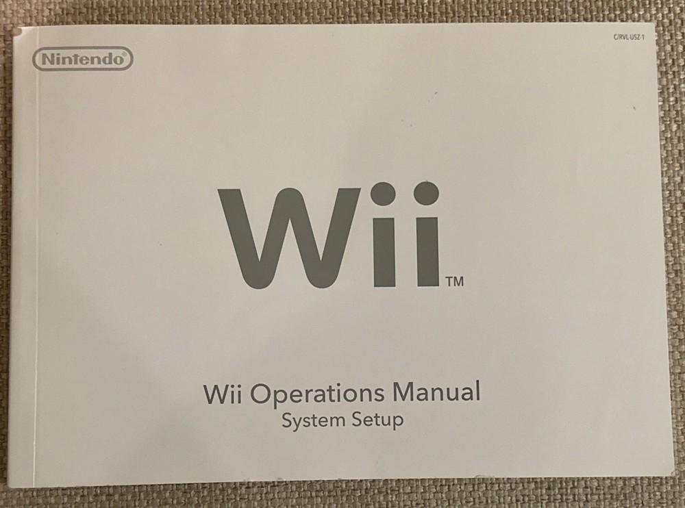 Nintendo Wii Original Console Operations Manual