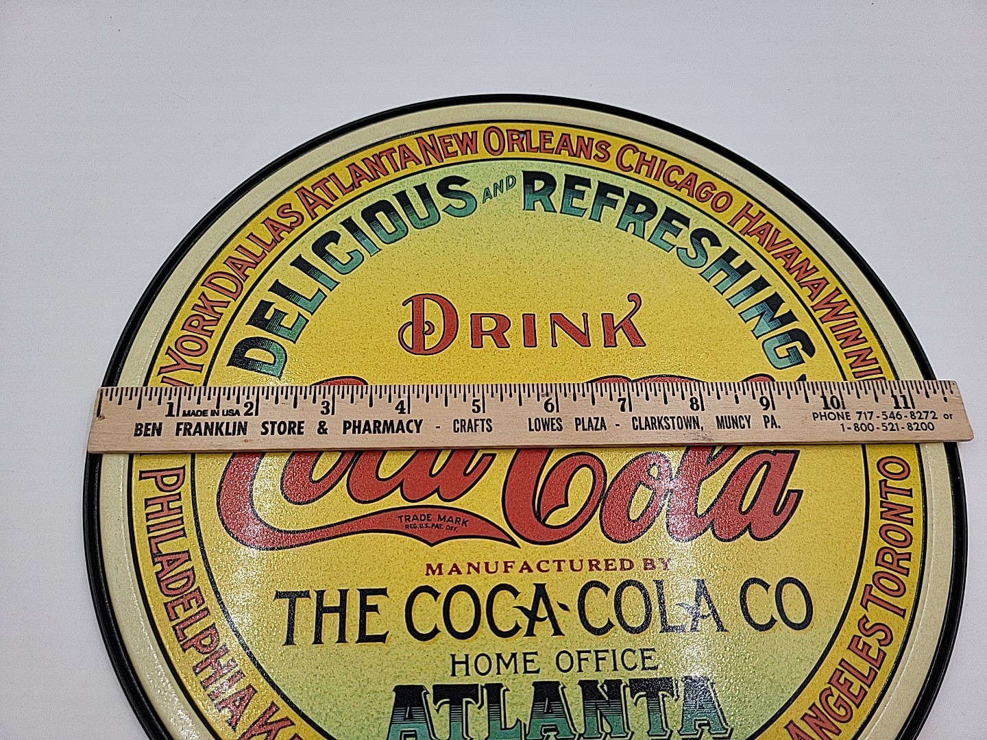 Coca-Cola Round Tin Sign 11.5" Advertisment Metal