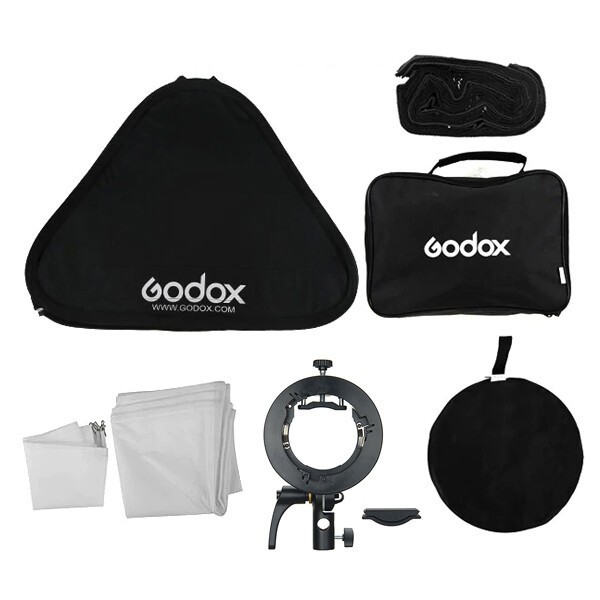Godox 80X80cm Foldable Flash Grid Softbox,S2 Bracket+light stand for flash light