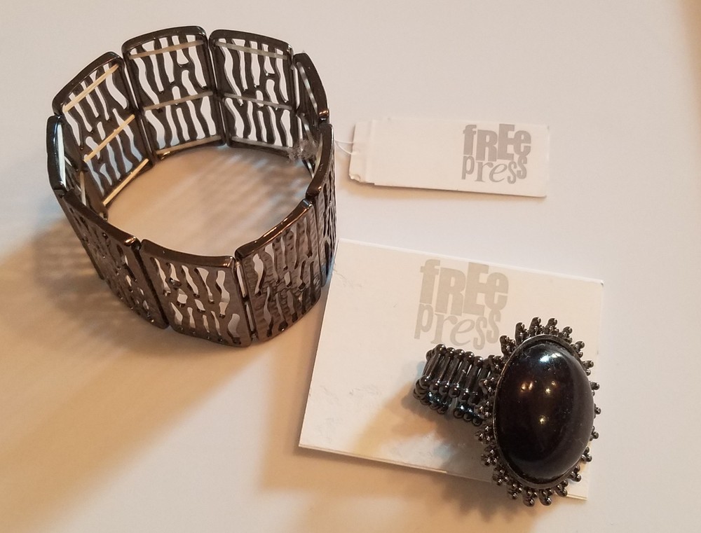 NWT FREE PRESS STRETCHY BRACELET AND RING