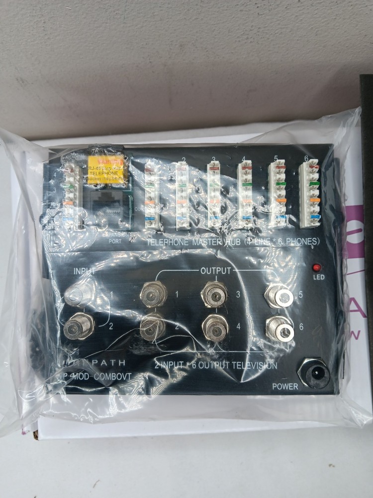 Wirepath 1x6 Telephone & 2x6 Video Distribution Module WP-MOD-COMBOVT NOS