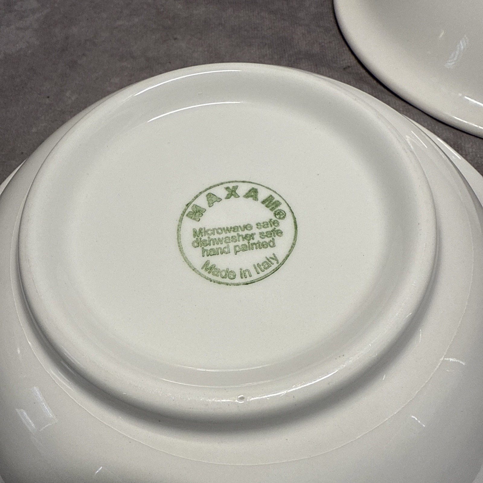 2 Maxam 8" Hand-Painted Striped Bowls Made in Italy Microwave Dishwasher Safe