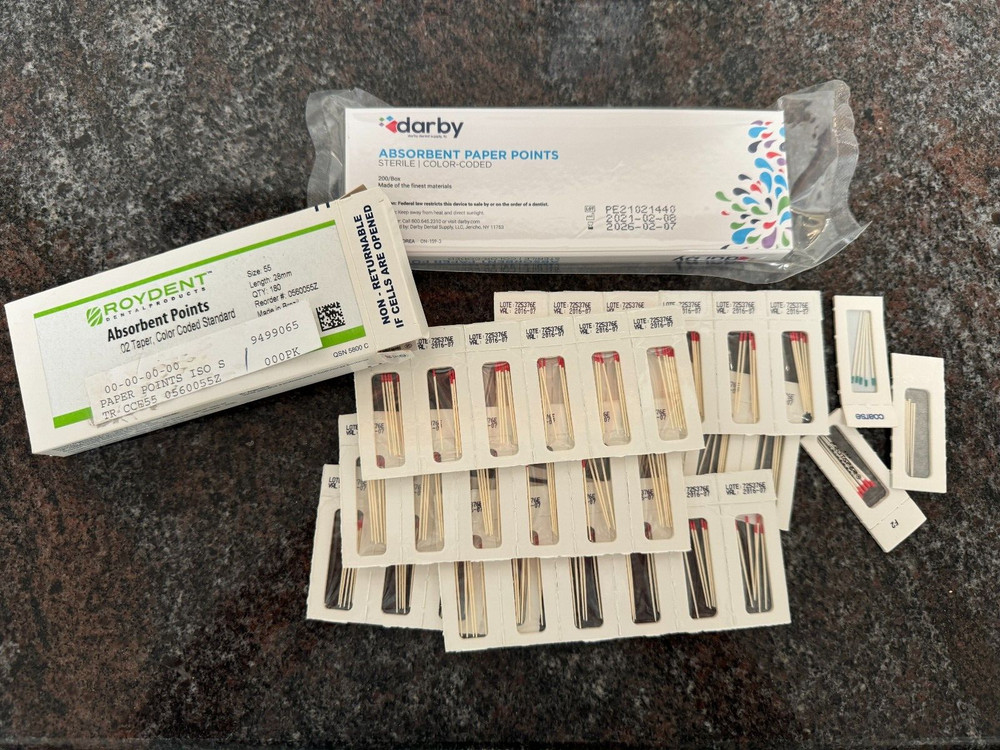 Dental Paper Points - Endodontic Absorbent Paper Points - Lot Shown (385 points)