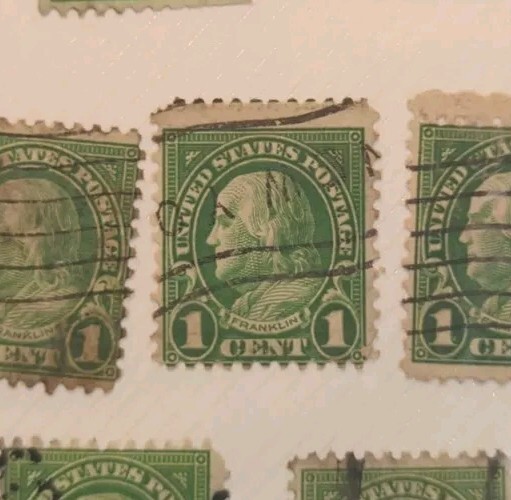 3 - Benjamin Franklin 1 C Stamp.