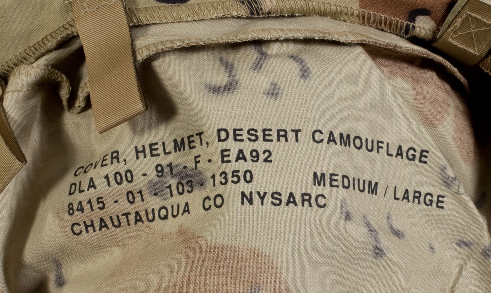 Desert Storm CAMO Camouflage PASGT Helmet Cover Medium/Large CHOCOLATE CHIP