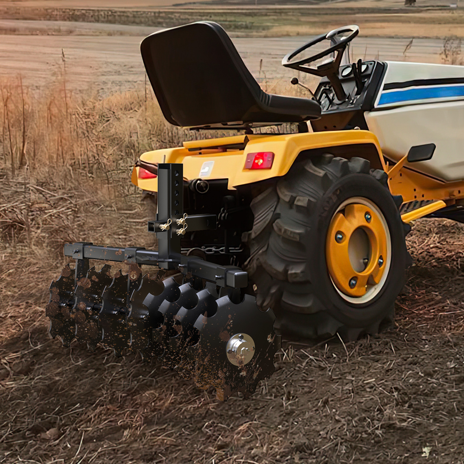 32" Cut Width Disc Plow Harrow W/ Universal 2" Receiver Mount for ATV/UTV Heavy