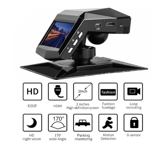 Car Dash Cam 170° Wide Angle Camera DVR Driving Recorder Night Vision G-sensor