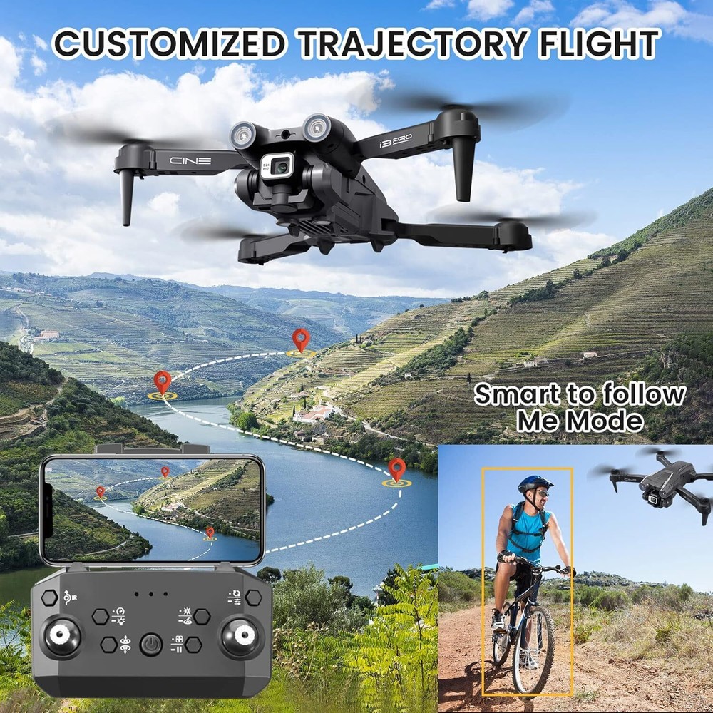 I3 PRO RC Drones with 4K HD FPV Camera Obstacle Avoidance 3D Flips RC Quadcopter