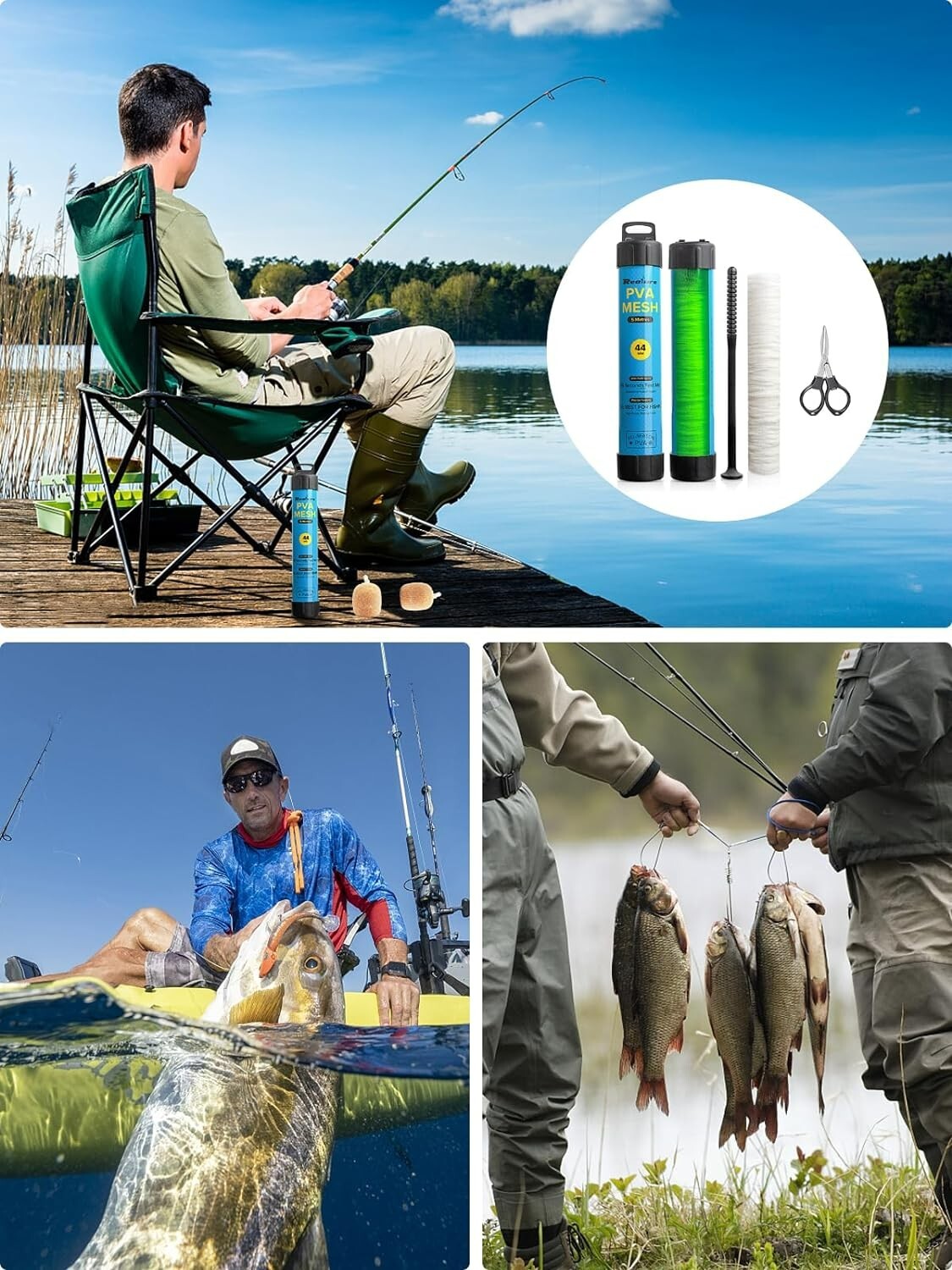 5M Pva Mesh Kit 18mm 25mm 37mm 44mm Wide Pva Mesh Carp Bag Fishing Refill Feedin