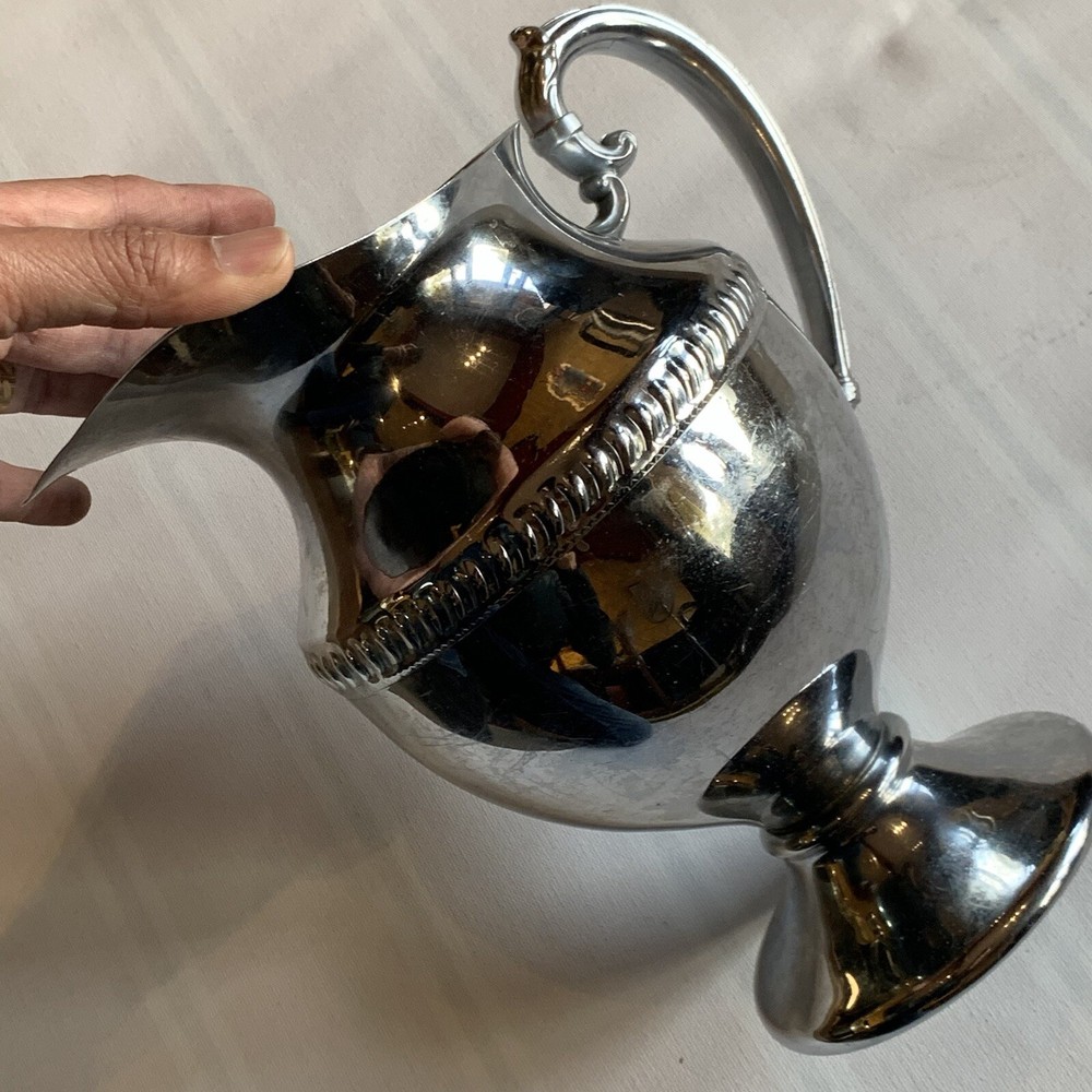 VINTAGE WATER PITCHER WITH HANDLE- CHROMIUM LB PLATED