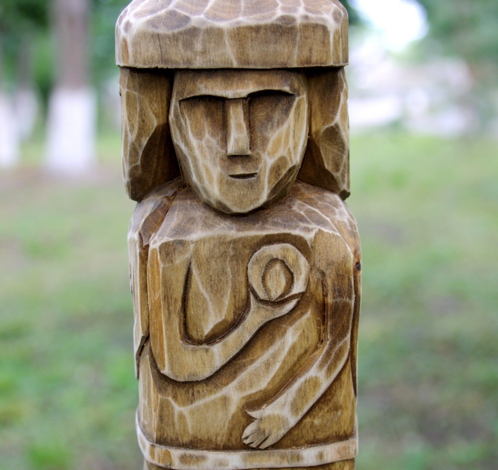 Wooden statue Zbruch Idol.