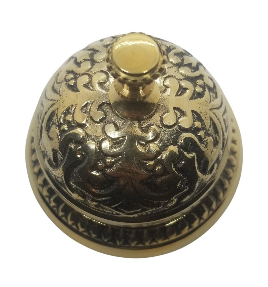 Solid Brass Victorian Style Service Desk Bell Fast Ship