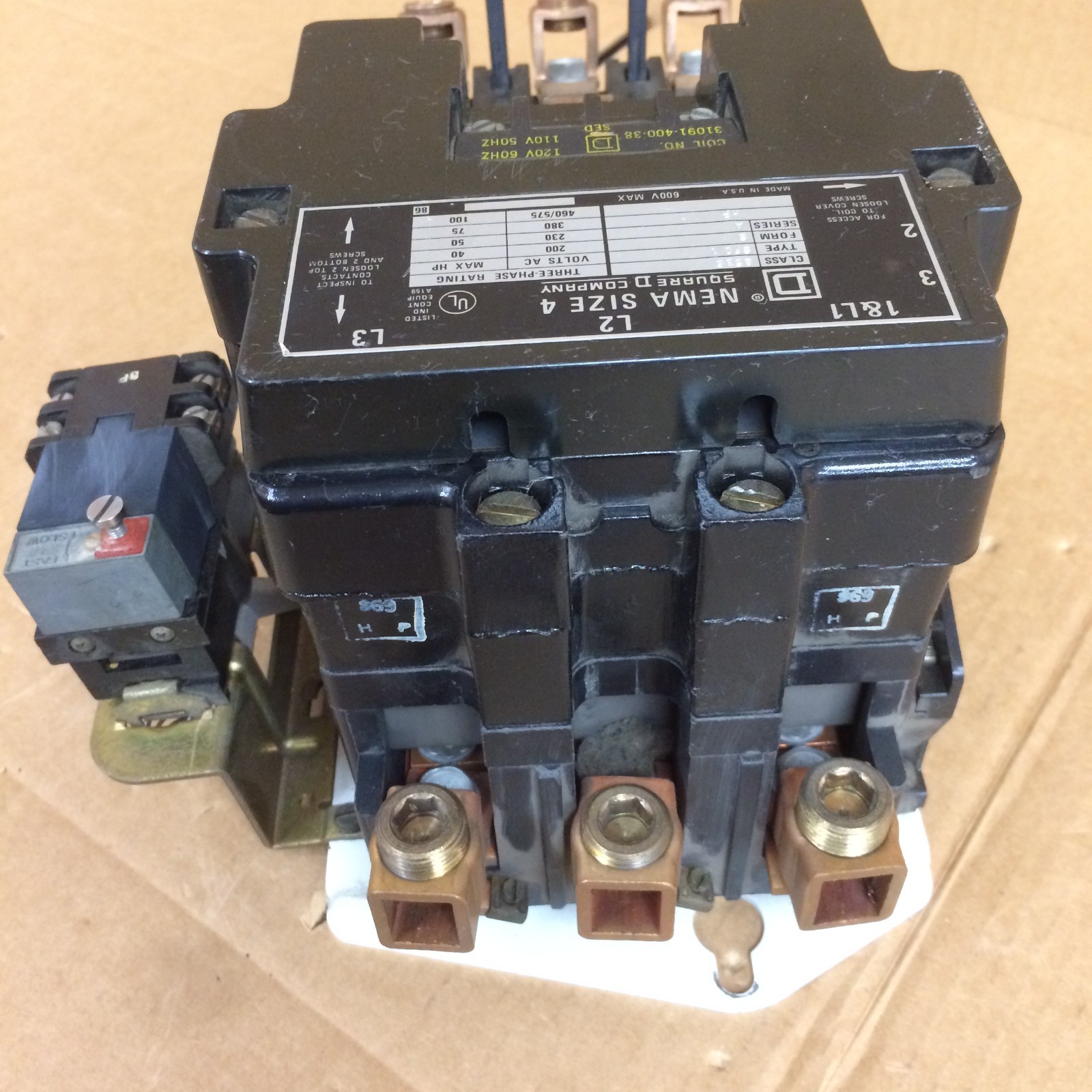 NICE TAKEOUT Square D 8536SF01S Nema Size 4 Motor Starter SER A SUPERB CONDITION