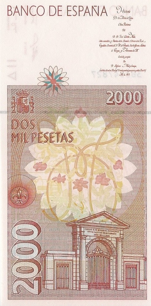 SPAIN 2000 PESETAS P-164 1992 (1996) UNC