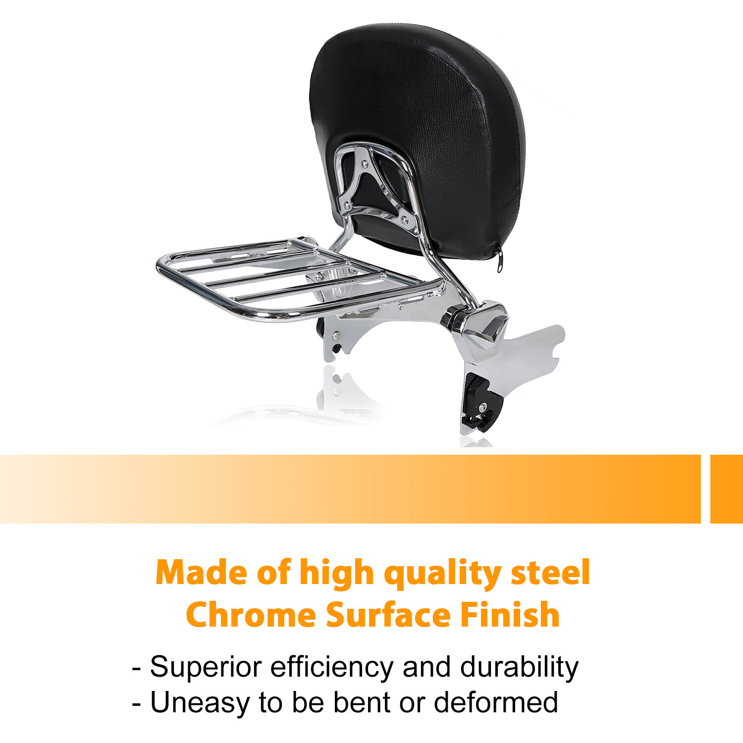 For 94-08 Harley Road King Electra Glide Detachable Sissy Bar Backrest With Rack