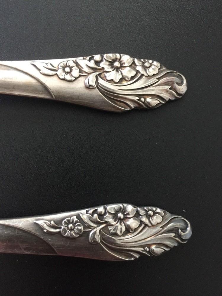 Oneida Community Evening Star 1950 Silverplate Cold Meat Serving Fork & Spoon