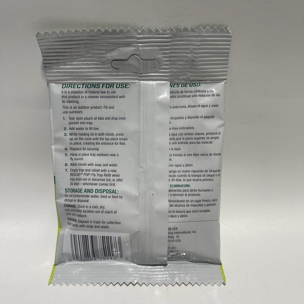 RESCUE POP! PFTA-DB12 Fly Trap, Solid, Musty, 1.45 oz Refill Pack (1-PACK)