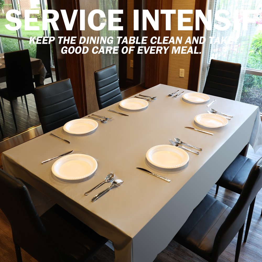 3 Pack Plastic Tablecloths 54"x 108" Washable Rectangle Plastic Table Covers New