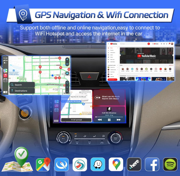 Apple CarPlay For Ford Escape 2013-2017 Android 13 Car Stereo Radio GPS Navi