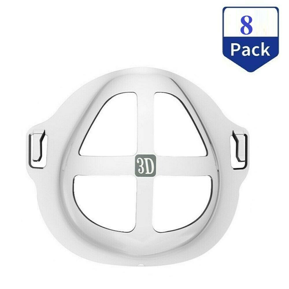 8 PCS 3D Face Mask Bracket & 4 Pcs Double Layer Black Reusable Face Mask