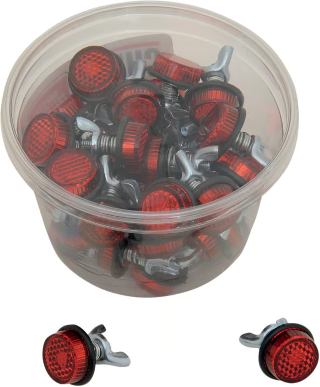 Chris Products Mini License Plate Reflectors - Red Motorcycle ATV/UTV Dirt CH40R