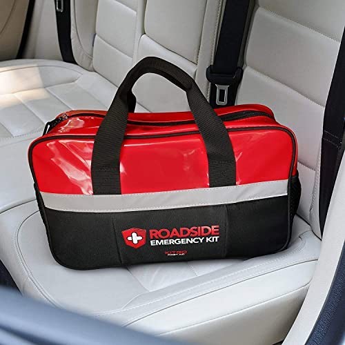 Emergency Car Kit - Roadside Assistance Essentials, Jumper Cables, Flashlight, S