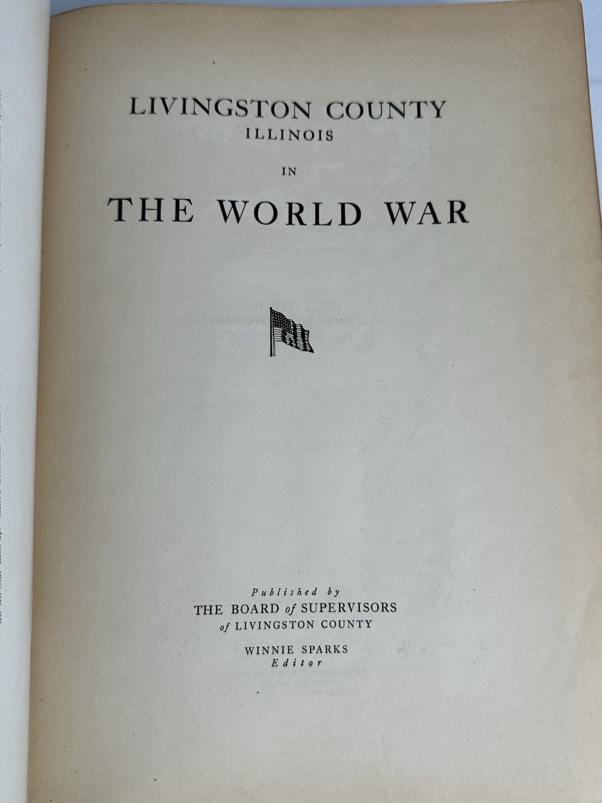 Livingston County Illinois Pontiac Fairbury Streator Cornell IL WWI History Book