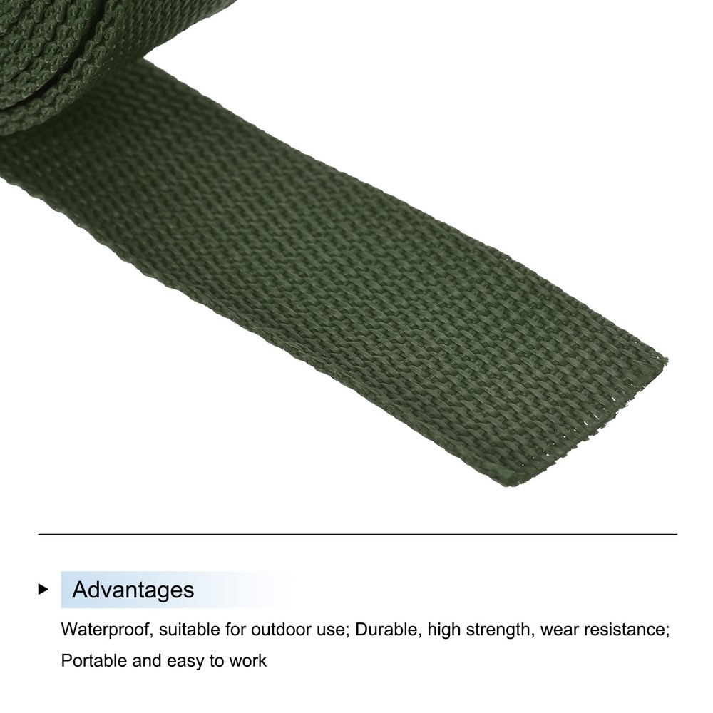 Lightweight Polypropylene Webbing Strap 3.8cm 10 Yard Army Green