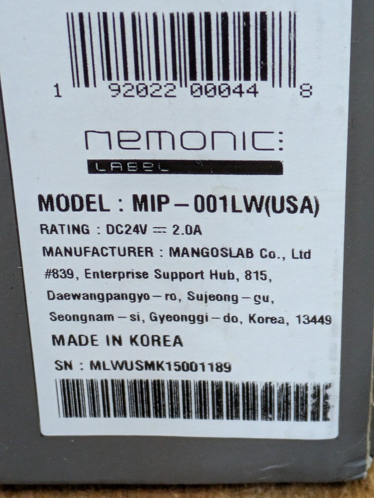 Nemonic Label Printer MIP-001LW Bluetooth Thermal Label Printer Wireless