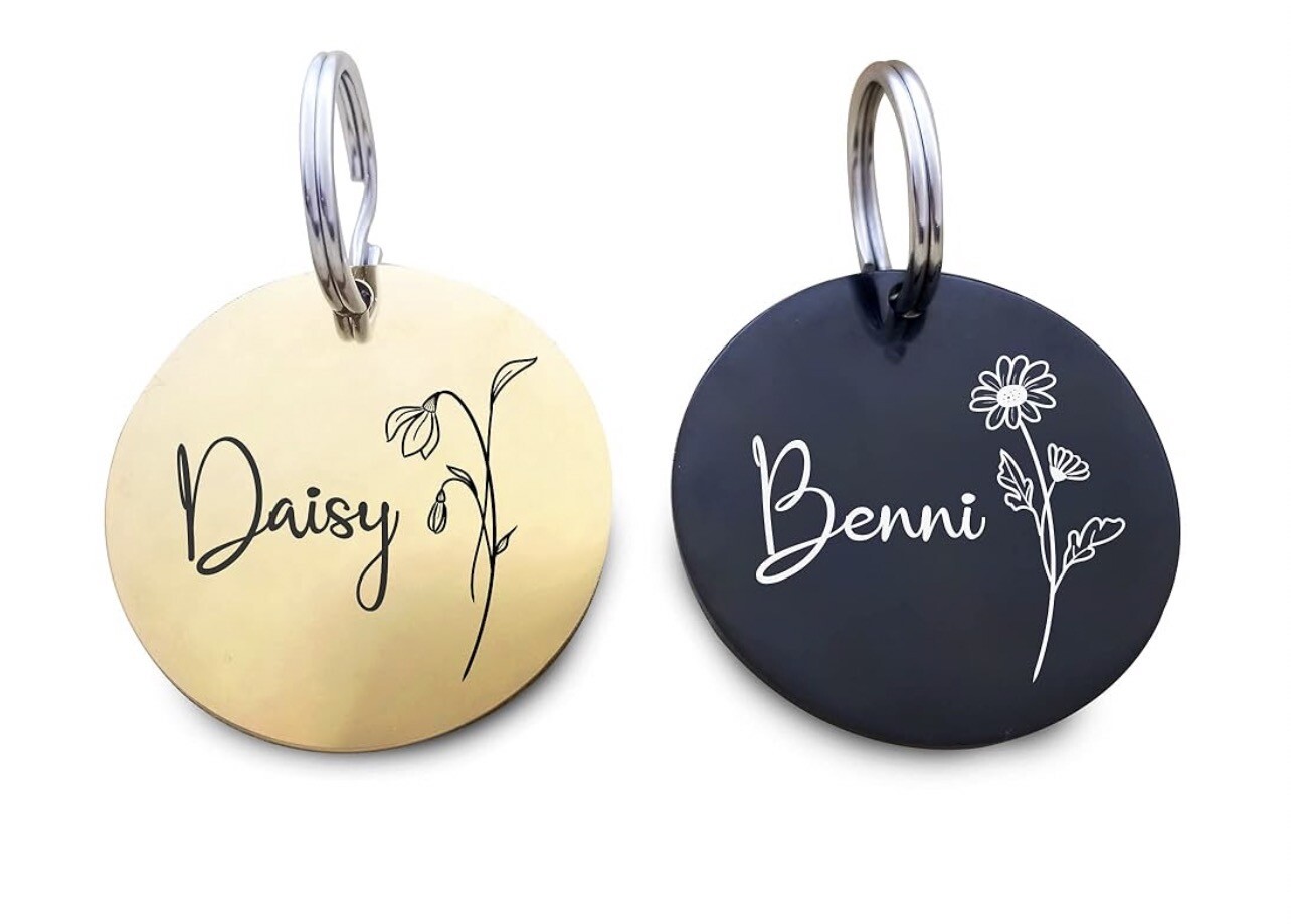 Pet Tags,Stainless Steel Charm,Personalized Engraved Dog Cat Name Tag,ID Tags
