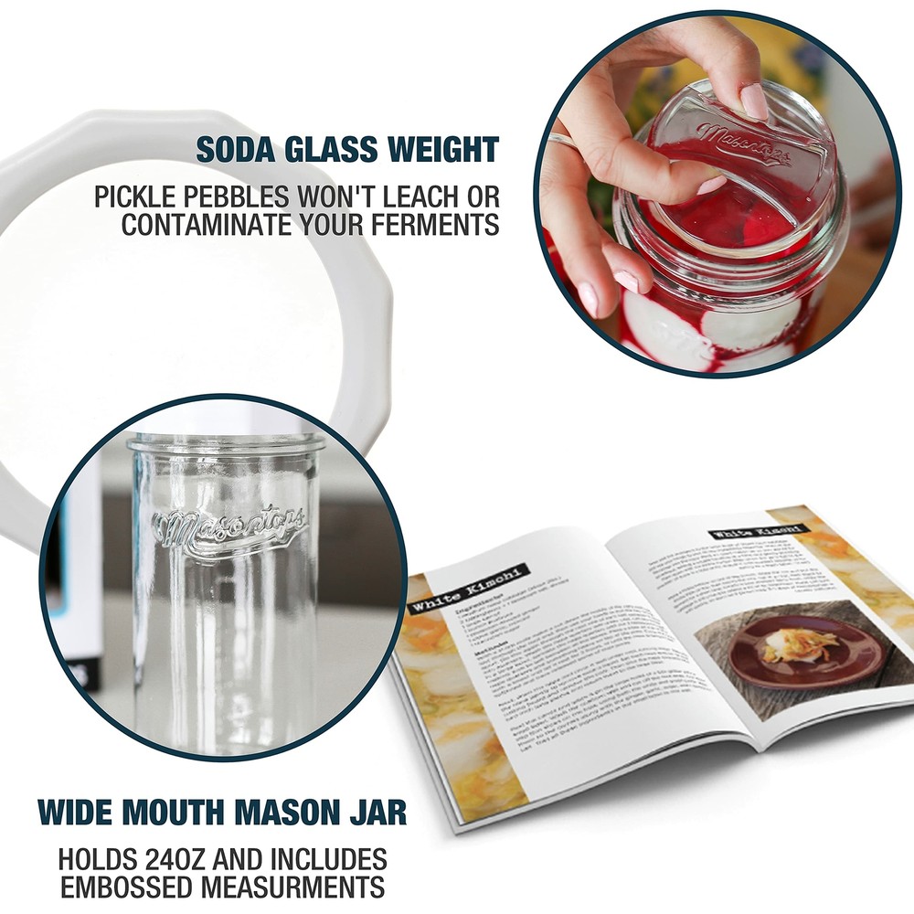 Masontops Mason Jar Fermentation Starter Set - Easy Vegetable Fermenting Set