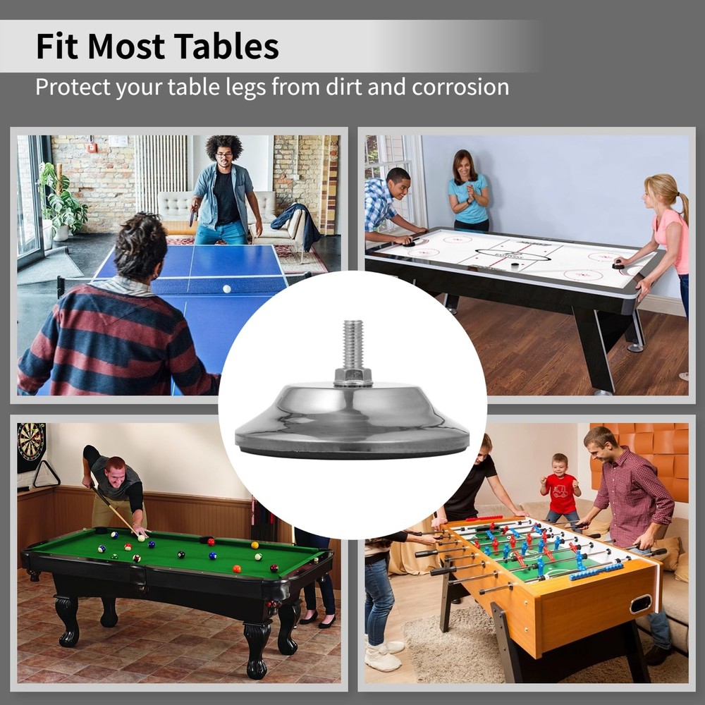 Billiard Table Leg Levelers, 4 Pcs Pool Table Leg Leveling Risers 5’’D with A...