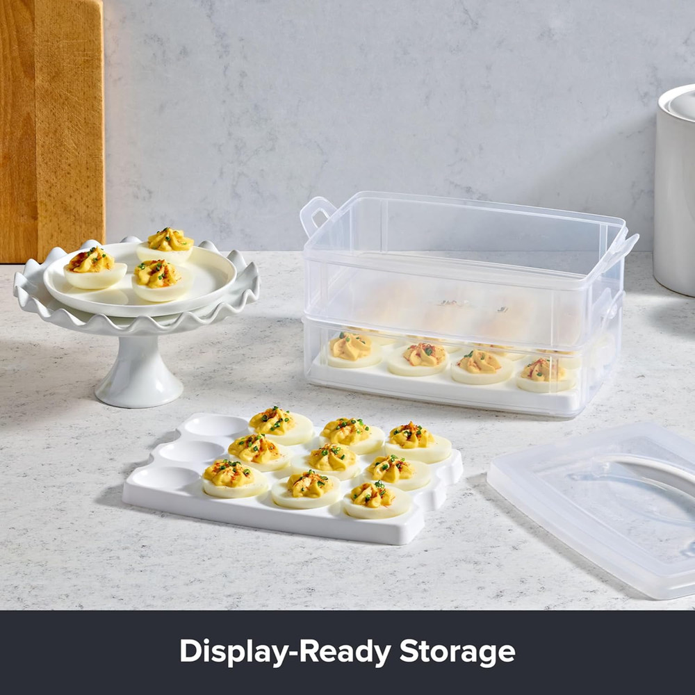 Snapware 2-Layer,24 Eggs Plastic Detachable Deviled Egg Carrier Storage