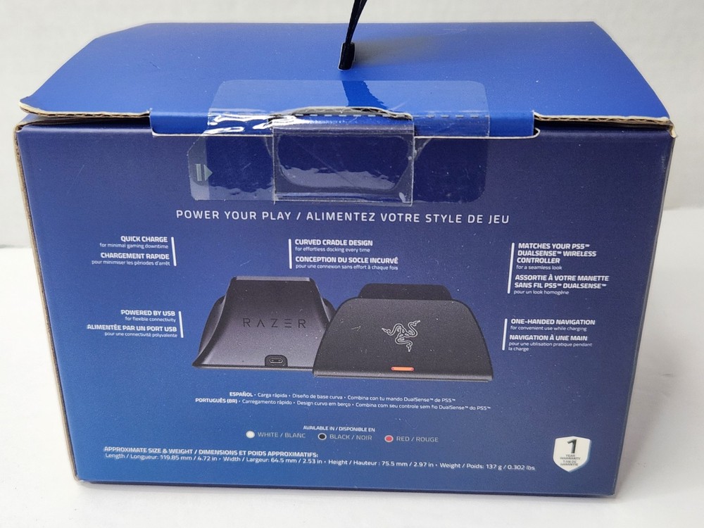 Razer ~ Quick Charging Stand for PS5 DualSense Wireless Controller (BLACK) ~ New