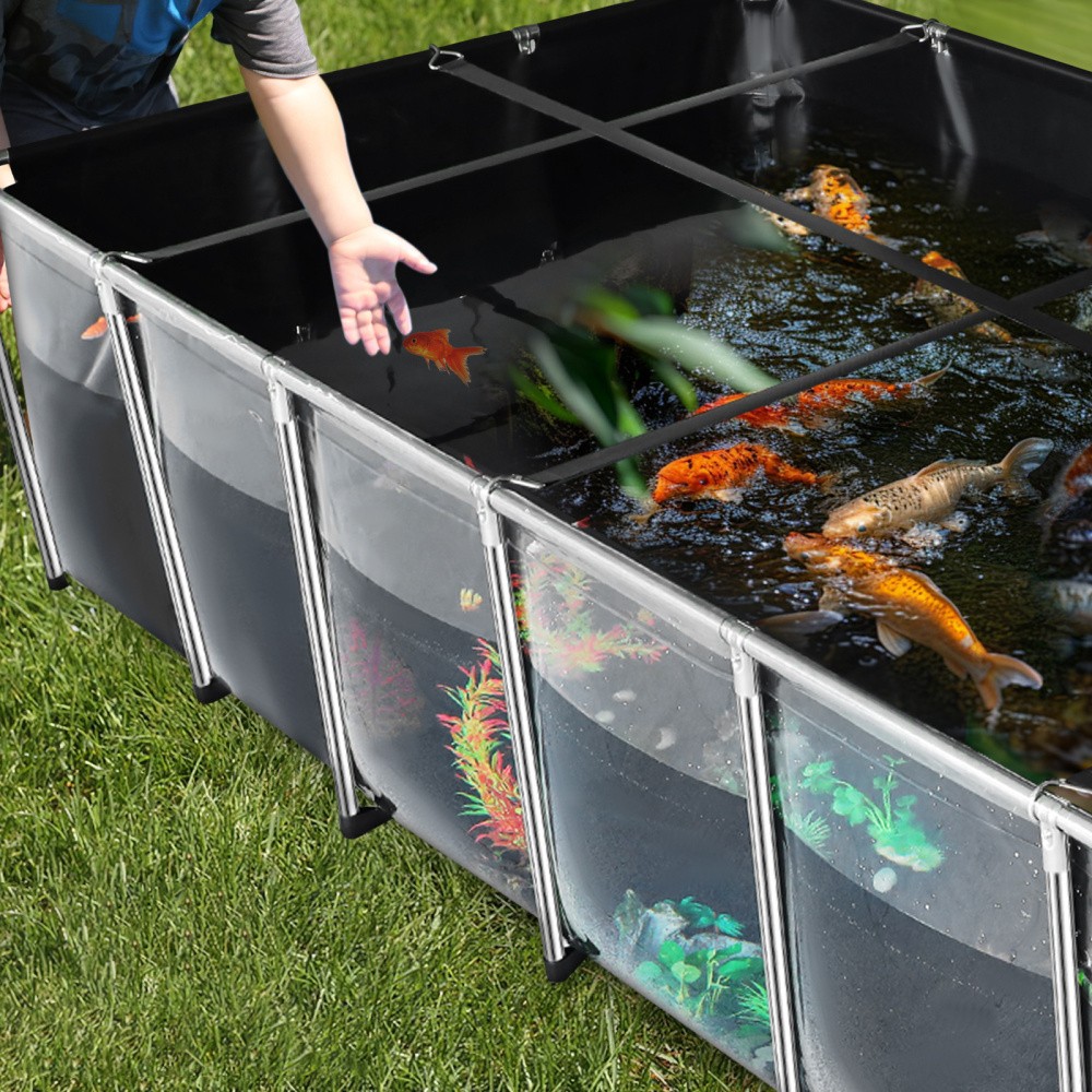 KOI Aquarium Tank Above Ground Fish Pond 750 Gal Foldable Canvas Fish Pool Pond