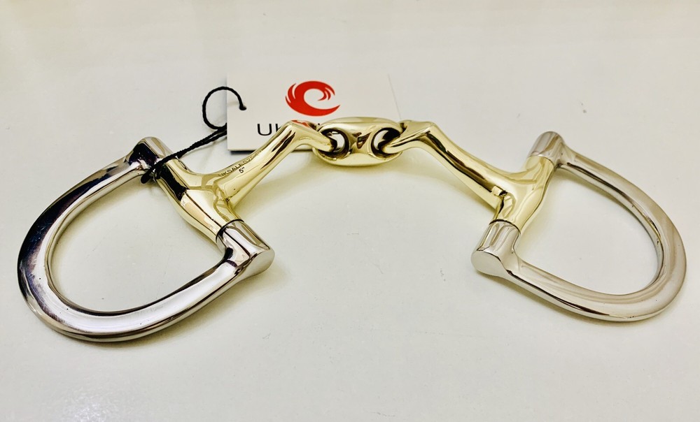 D-Ring Curved Snaffle Bit Angled Mouthpiece (UKSALES25®) *SAME DAY DISPATCH*