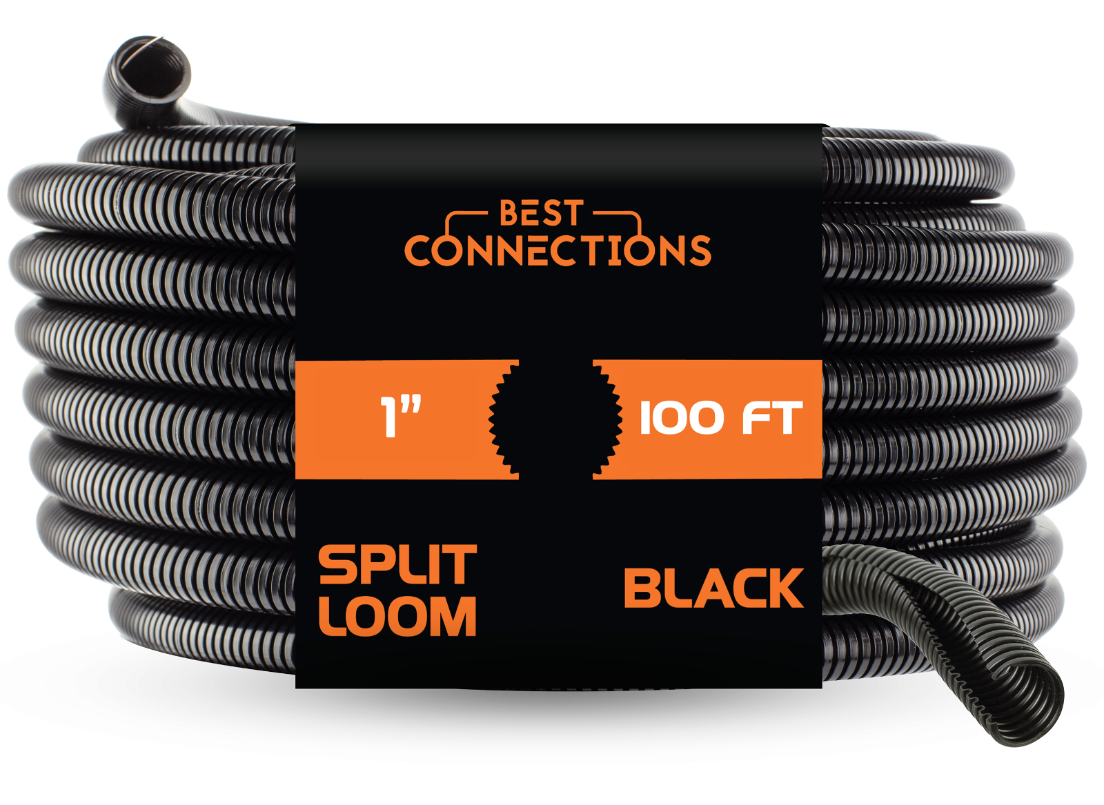BEST CONNECTIONS Split Wire Loom (Various Lengths & Sizes) Convoluted Tubing