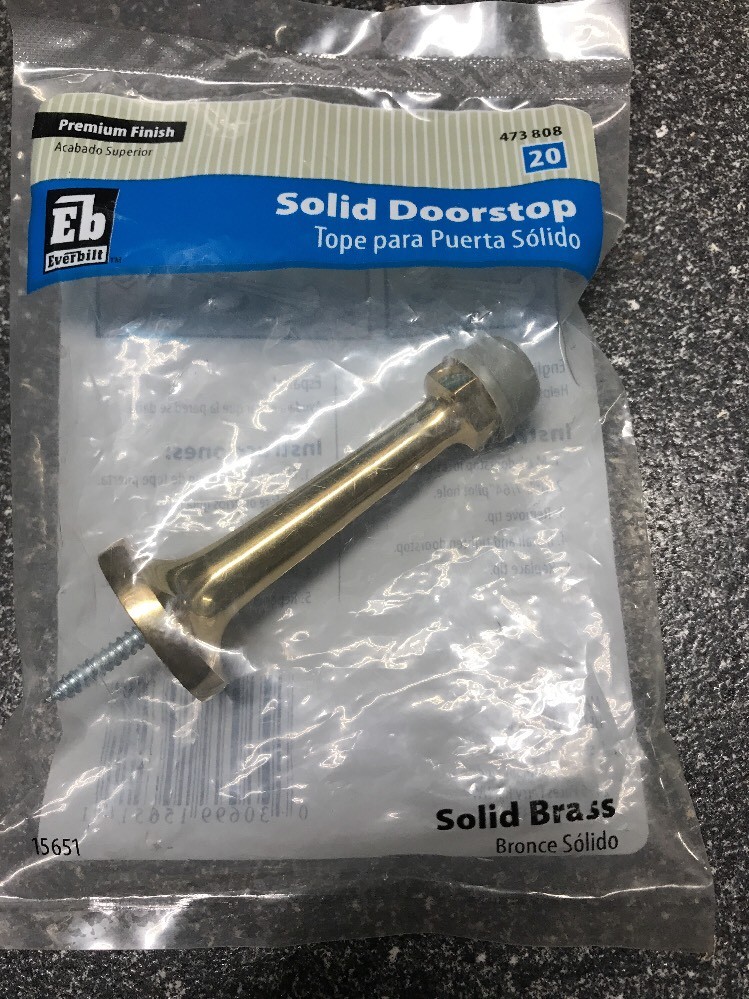 Everbilt Doorstop Solid Brass. 3” Long.