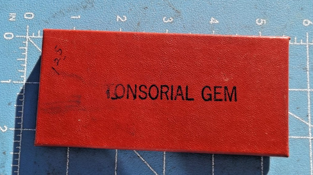 Nice Lightly Used Tonsorial Gem Sharpening Stone in Original Box