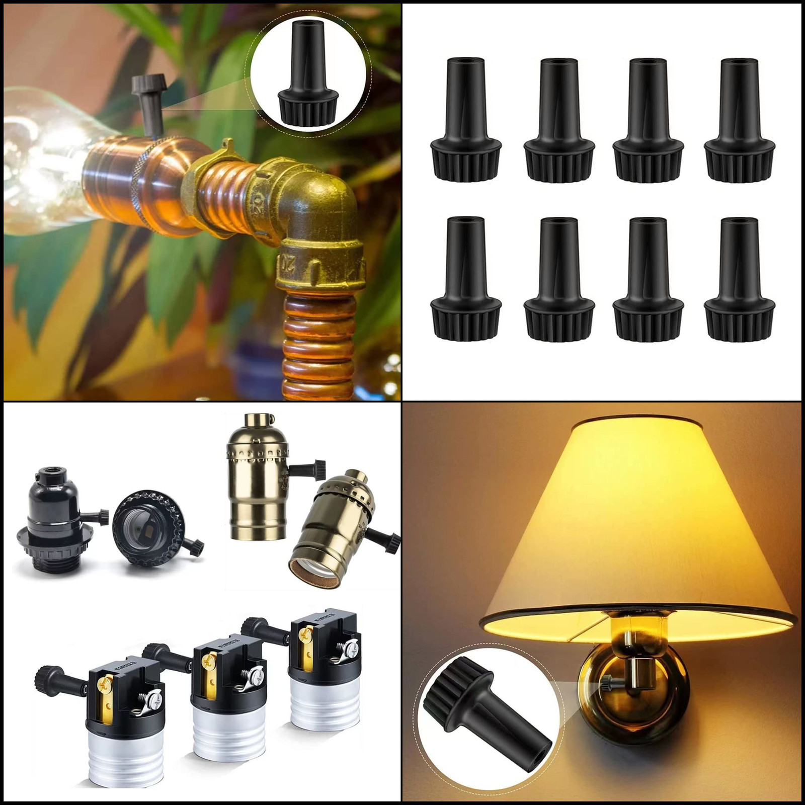 8PCS Lamp Turn Knob,Light Lamp Turn On/Off Switch Knobs Replacement Standard Siz