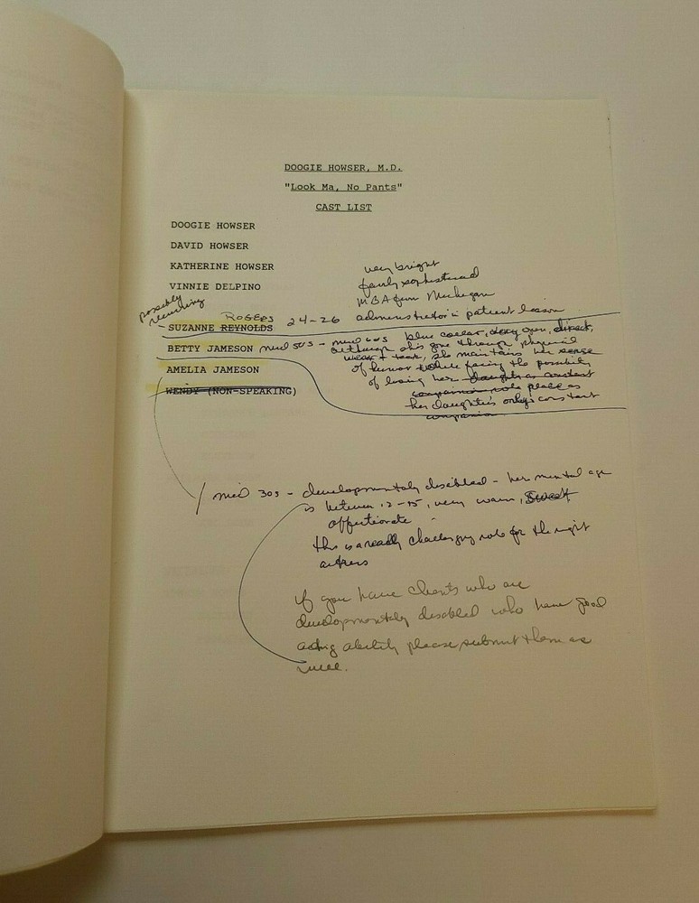 DOOGIE HOWSER, M.D. / Mitchel Katlin 1992 TV Script, "Look Ma, No Pants"