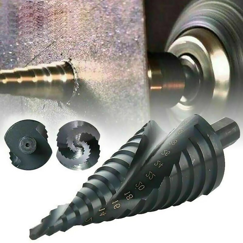 3Pcs HSS Step Drill Bit Set Large Cone Titanium Bit Set 6/8/10mm Shank