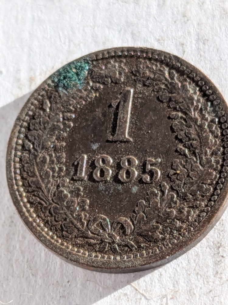 1885 Austria 1 Kruezer Coin