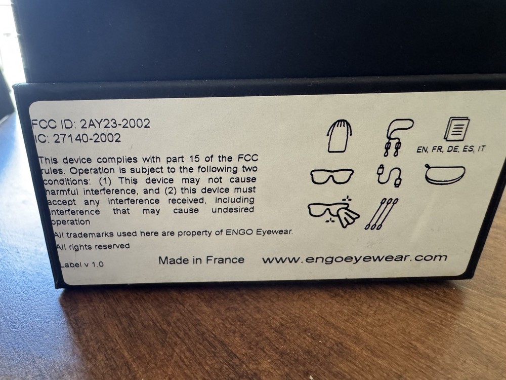 Engo 2 CAT3 Standard Smart Glasses Bluetooth