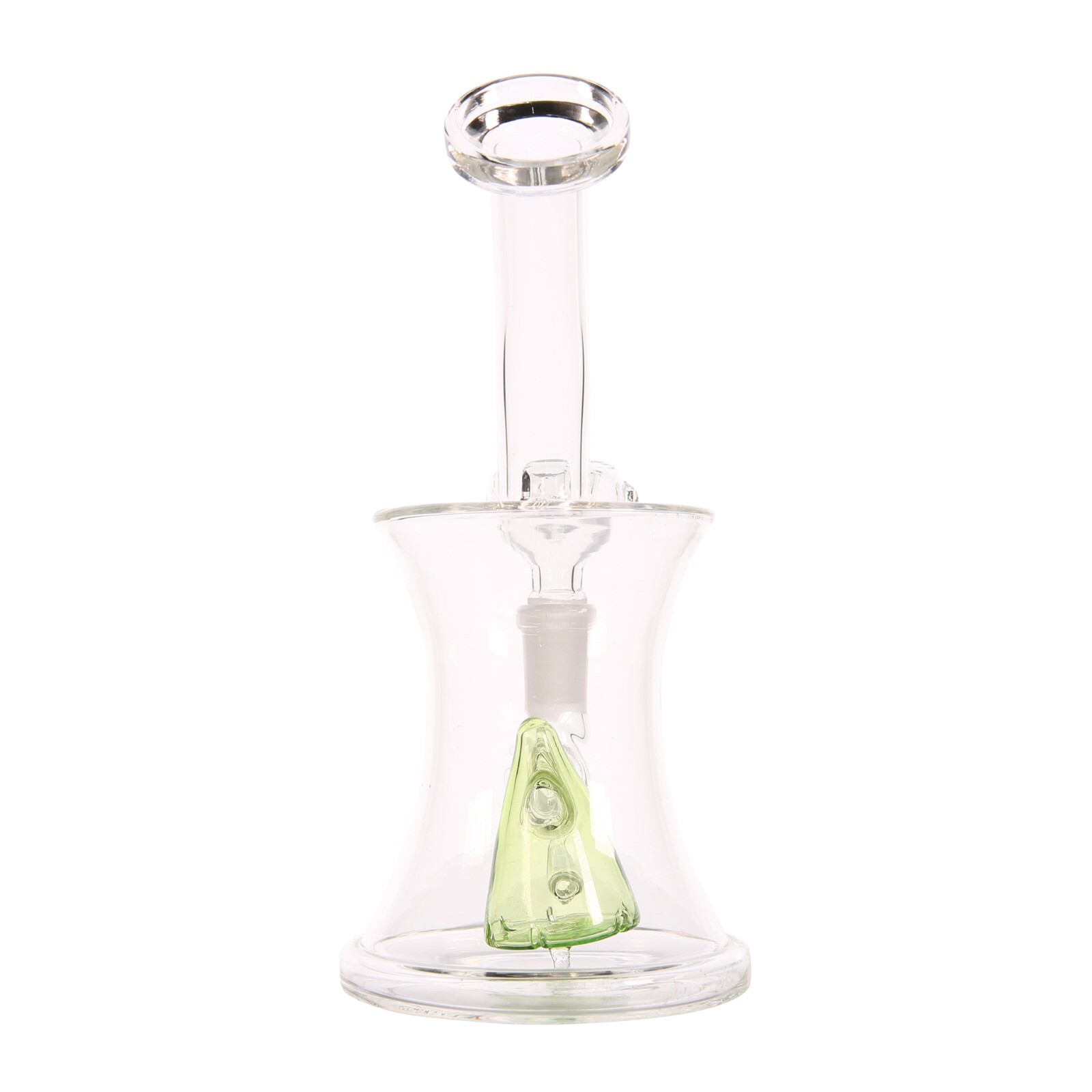 6.75" Slime Green Glass Cone Perc Bong Portable Water Pipe Smoking + 14mm Bowl