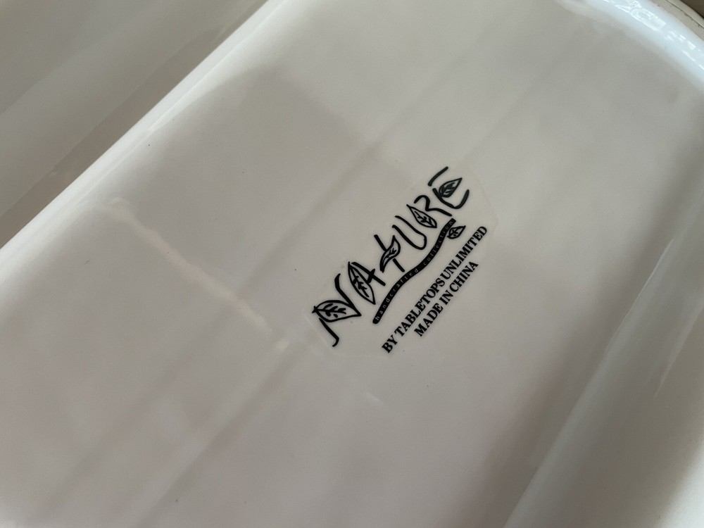 Nature cream three-segment divided serving tray