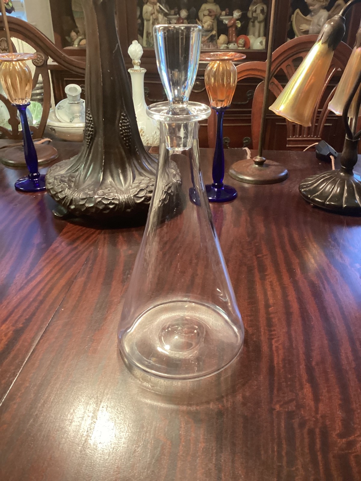 Vintage BACCARAT FRANCE Ship's Beaker Shaped Crystal Decanter w/Stopper 11.5”